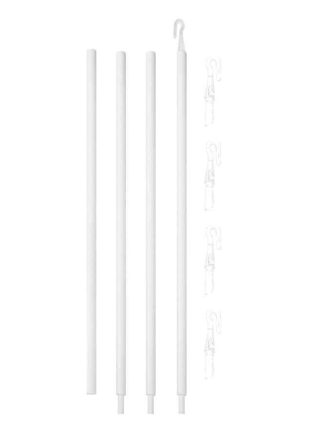 Fkereg 46 Inch Long Blind Wand Replacement with 5 Hook, 1 Pcs White Blind Sticks to Open Blinds, Vertical Blind Rod Replacement Parts, Curtain Opener Stick, Plastic Blind Tilt Wand for Window Shades - Image 1